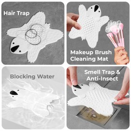 Multifunctional Bathtub Stopper Drain Plug Cover - Silicone Bath Tub Stopper Shower Floor Drain Cover, Kitchen Sink Stoppers, Flat Drain Plug for Kitchen, Laundry, Cute Koala, Bathroom Accessories