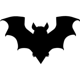 bat-Black, I Make Decals®, Waterproof, White Vinyl Base, 3" X 5", Hard Hat, Lunch Box, Vinyl Decal car Sticker