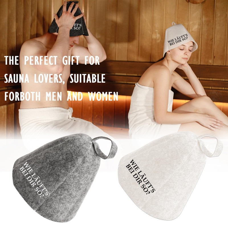 Sugeru Pack of 2 Felt Sauna Hat, Ideal Sauna Hat