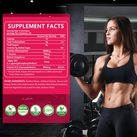 PWERD 240Count Creatine Monohydrate Gummies 5g for Women Men, Energy Creatine Supplements Gummies for Gym Essentials Women-Strawberry