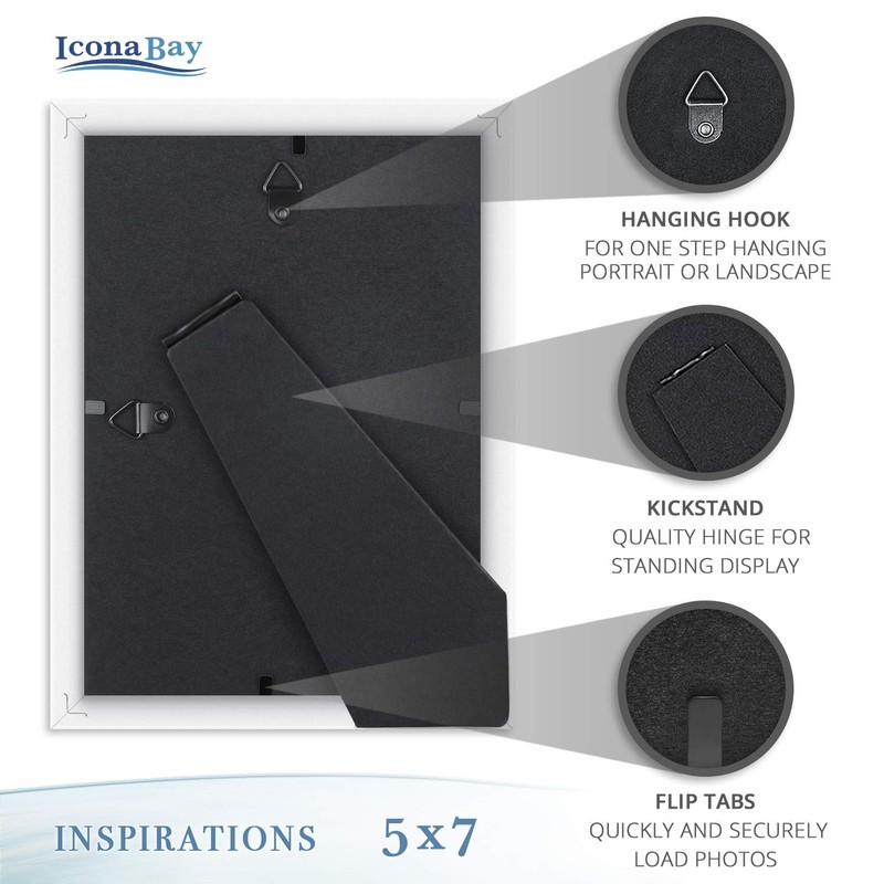 Icona Bay 7x5 Picture Frames (White, Pack of 1) Beautifully