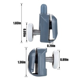 STARVAST Pack of 8 Shower Door Rollers, 23 mm, Shower Cubicle, Shower Door Rollers, Replacement Rollers, Sliding Door Roller, 4 Upper Rollers and 4 Lower Rollers for Glass Shower Sliding Doors