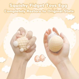 MSOOB Stress Relief Fidget Toys Egg, 5 Pack Squishy Sensory Squeeze Balls for Adults Teenagers Anxiety
