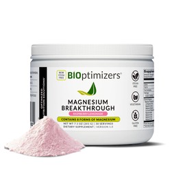 BIOptimizers Magnesium Breakthrough Drink Raspberry Lemonade - 8 Forms of Magnesium: Glycinate, Malate, Citrate, and More - Natural Sleep and Brain Supplement – 6 oz (30 Servings)