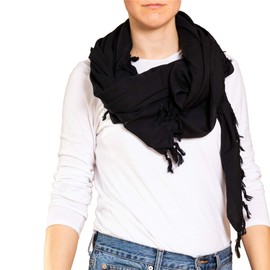 PANASIAM Plain Scarf, Oversized Scarves for Men and Women, Stole Shoulder Scarf, Long Scarf, black