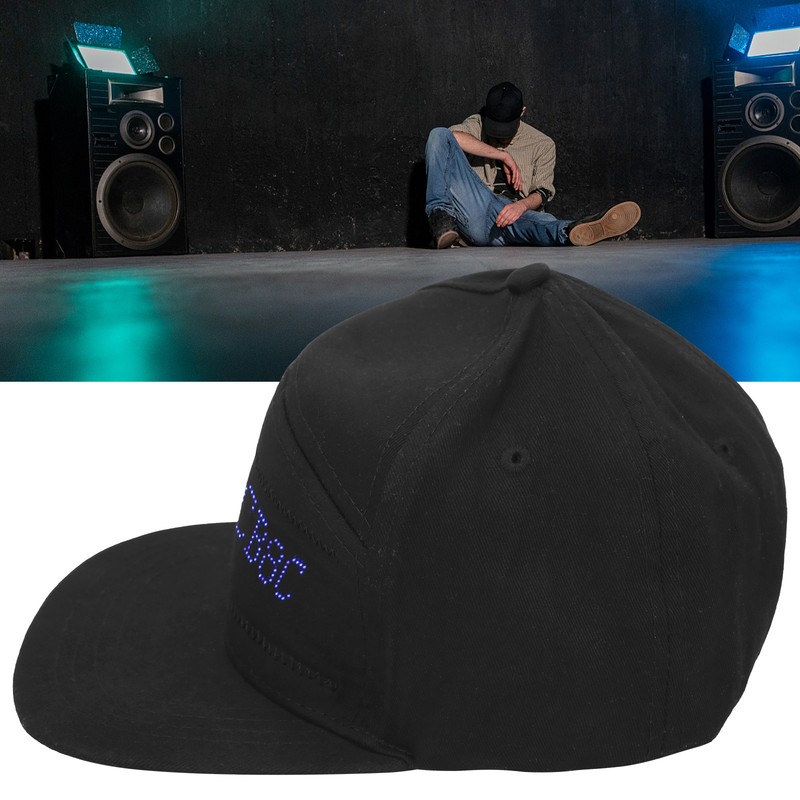 Cotton Plastic Peaked Cap LED Luminescence Editable Cool Hat for