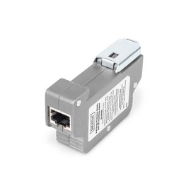 DIGITUS PoE Überspannungsschutz - bis 10 kV - 2X RJ45-Port - PoE++ - DIN-Schienenmontage - IP40 Schutzart - 10/100/1000Mbps
