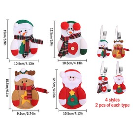 Kellegour Pack of 8 Christmas Cutlery Holders, Christmas Cutlery Bags, Santa Claus Cutlery Bag Christmas, Snowman Cutlery, Cutlery Holder Christmas, Christmas Decoration for Table Decoration