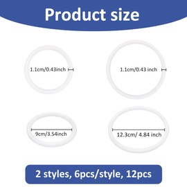 SUPERFINDINGS 12Pcs 2 Styles Plastic Circle Bag Handles Transparent Purse Handles Ring Clear Round Handles Replacement for Bag Making Handicraft DIY Bags Accessories