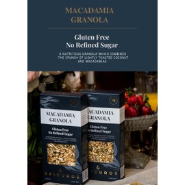 Macadamia Granola 12oz – Gluten-Free, High-Protein Granola Mix – No Added Sugar, Healthy Low-Carb Cereal for Adults, Perfect with Yogurt