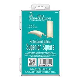 Pro Impressions 100-Piece Advance Natural Superior Square Nail Tips Set
