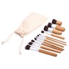 12-Piece Linen Pouch Wood Makeup Brush Set (11 Brushes + Pouch) Linen Pouch + 11-Piece Wood Makeup Brush Set 2ea