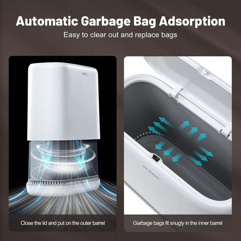 MOPALL Bathroom Trash Can, Vacuum Adsorption 3.3 Gallon Slim Garbage