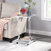Yoluckea Mobile Sofa Side Table Acrylic End Table C Shaped