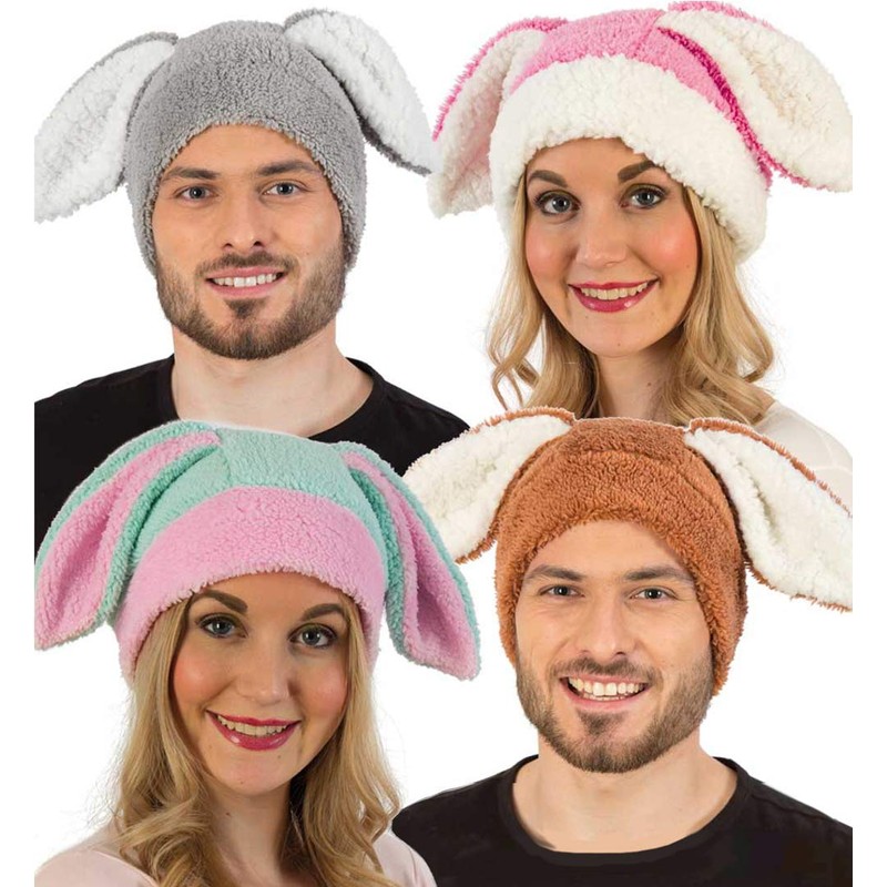 KarnevalsTeufel Plush Hat Rabbit for Adults with Rabbit Ears Bunny