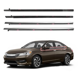 Window Molding Trim for 2013-2018 Honda Accord,4-Door Sedan,Chrome Outer Door Weatherstrip Window Seal Belt,Replace#72410-T2A-A01 72450-T2A-A01 72910-T2A-A01 72950-T2A-A01