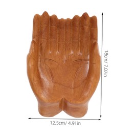 FOMIYES Hand Carved Wooden Decorative Bowl Unique Entryway Key Holder Snack Storage Artistic Design for Home Decor Versatile Table Bowl for Living Room Office Decoration