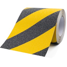ONTWIE 6 Inch X 33ft Non Slip Safety Grip Tape for Stairs Steps Non Skid Tread High Traction Friction/Strong Grip Abrasive Adhesive Hazard Caution Tape- Black/Yellow