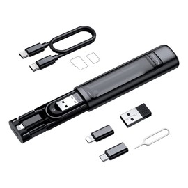 mcdodo USB C Adapter Set 60W Multi USB C auf Lightning Adapter Set 6 in 1 Aufbewahrungskoffer mit USB-A/Micro-USB/Lightning//TF und SIM-Kartensteckplatz für Reisekabelkarten Aufbewahrungsbox