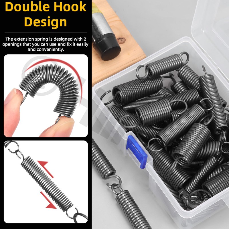 Hilitchi 36Pcs Extension Spring Assortment Kit 12 Sizes Extension Spring