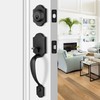 LOQRON Heavy Duty Front Door Handle Set Matte Black Entrance