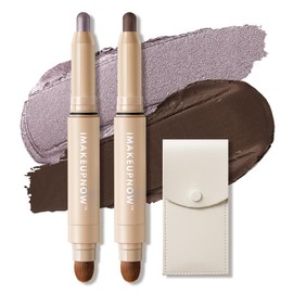 imakeupnow Cream Waterproof Eyeshadow Stick Set Shimmer Matte Eye Shadow Sticks 2PCS, Brightener Make Up Eyeshadow Pencil With Small Cosmetics Bag #I