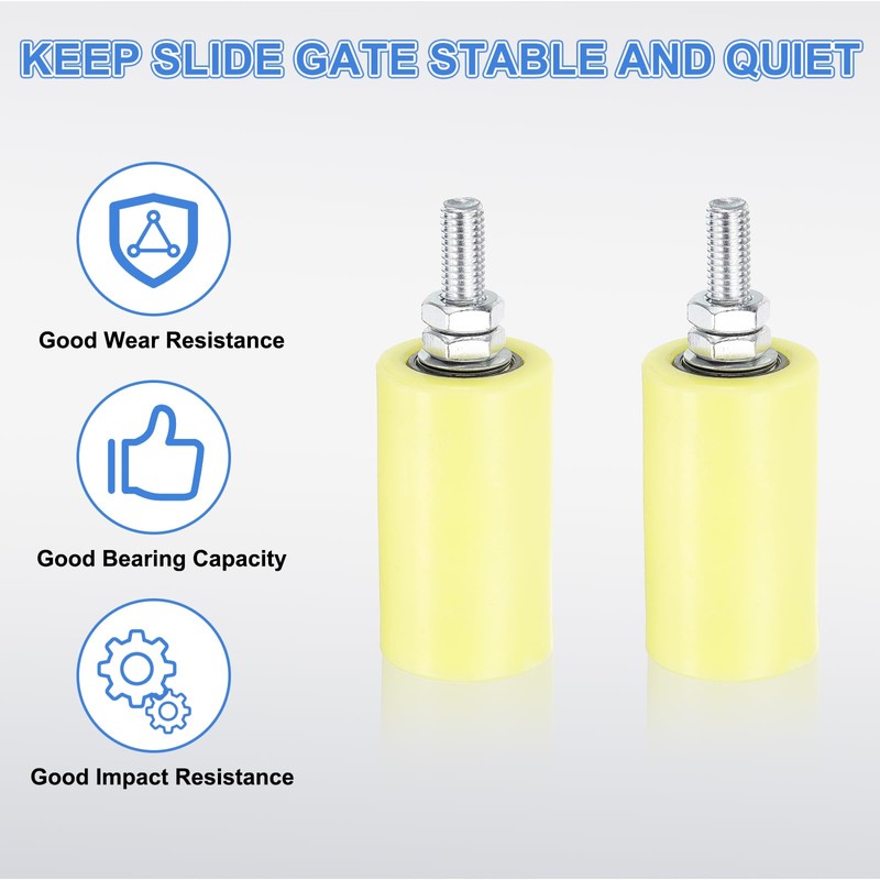 uxcell 8Pcs Slide Gate Guide Roller, 3" Nylon Rollers Gate