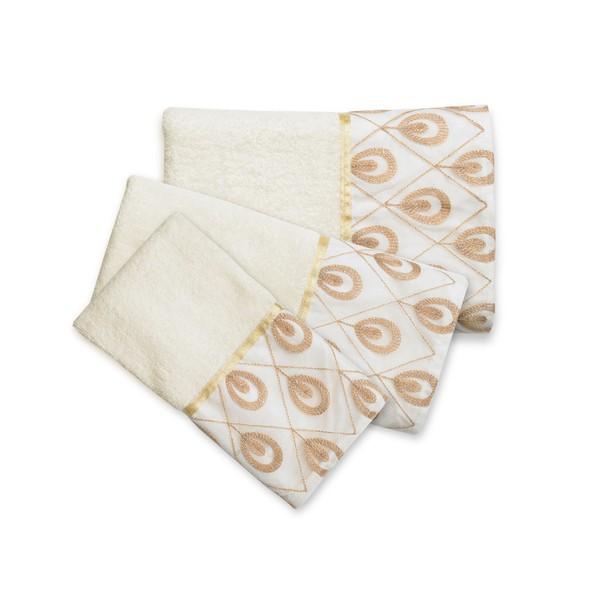 Popular Bath Bath Towels, Seraphina Collection, 3-Piece Set, Ivory