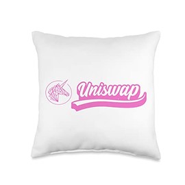 HODL Uniswap Crypto UNI Merch Uniswap Crypto Coin Sports Team Logo Cryptocurrency UNI Throw Pillow, 16x16, Multicolor