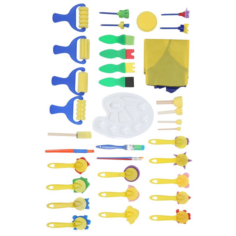 36Pcs Graffiti Tool Roller Sponge Brush Kit Stamps Antifouling Clothes