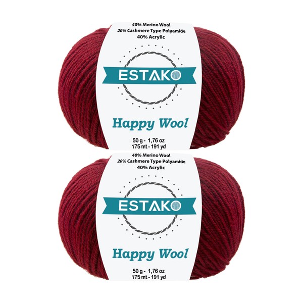 Estako Happy Wool (2 Skeins Pack) 40% Merino Wool 20%