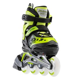 Bladerunner by Rollerblade Phoenix Flash Kid's Adjustable Fitness Inline Skate, Black/Green