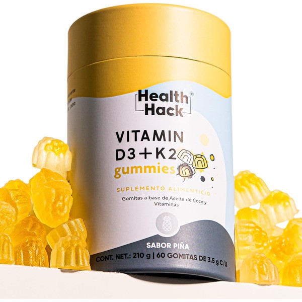 Gomitas de Vitamina D3 400 UI + K2 sabor Piña