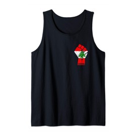 Lebanon Resist Fist Lebanese Flag Revolution Protest March Tank Top