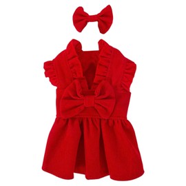 F Fityle Puppy Xmas Princess Dress Chihuahua Clothes Cat Puppy Outfits Romantic Pet Cat Clothes Winter Autumn Winter Pet Clothes, M