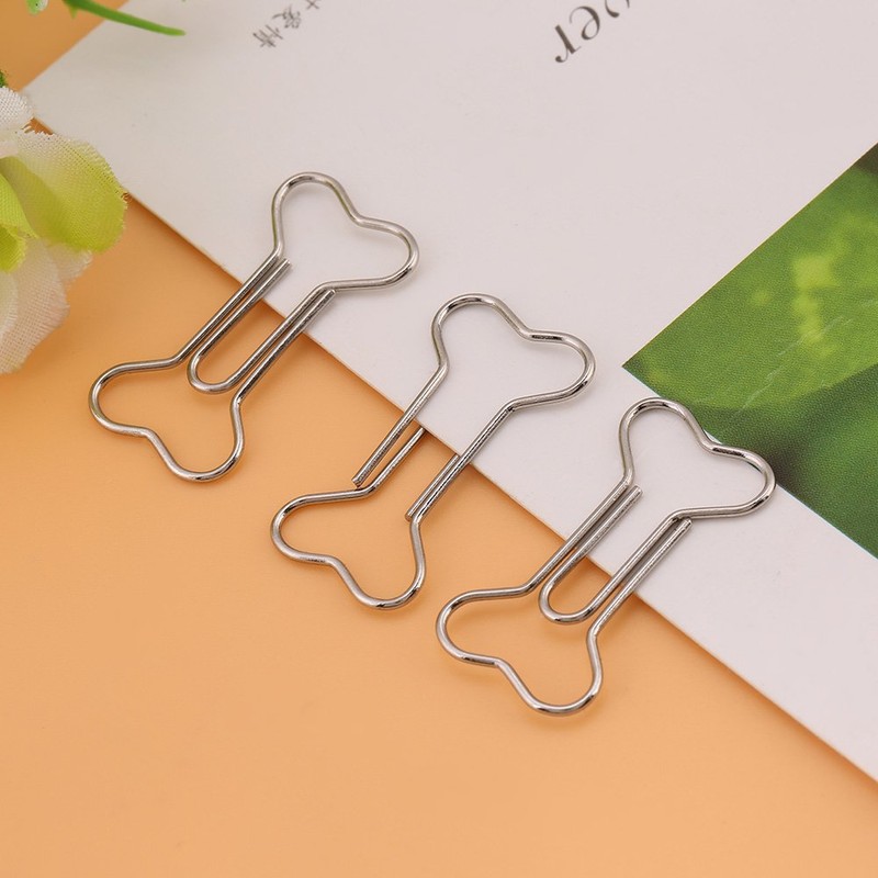 12 Pcs Paper Clips Creative Bone Shape Paper Clips for