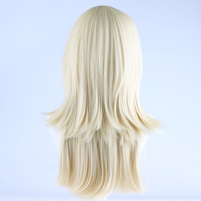 Blonde Princess Wavy Wig Long Thick Hair Side Bangs Cosplay