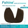 fshine fshine Brown Human Hair Tape in Extensions 16 Inch