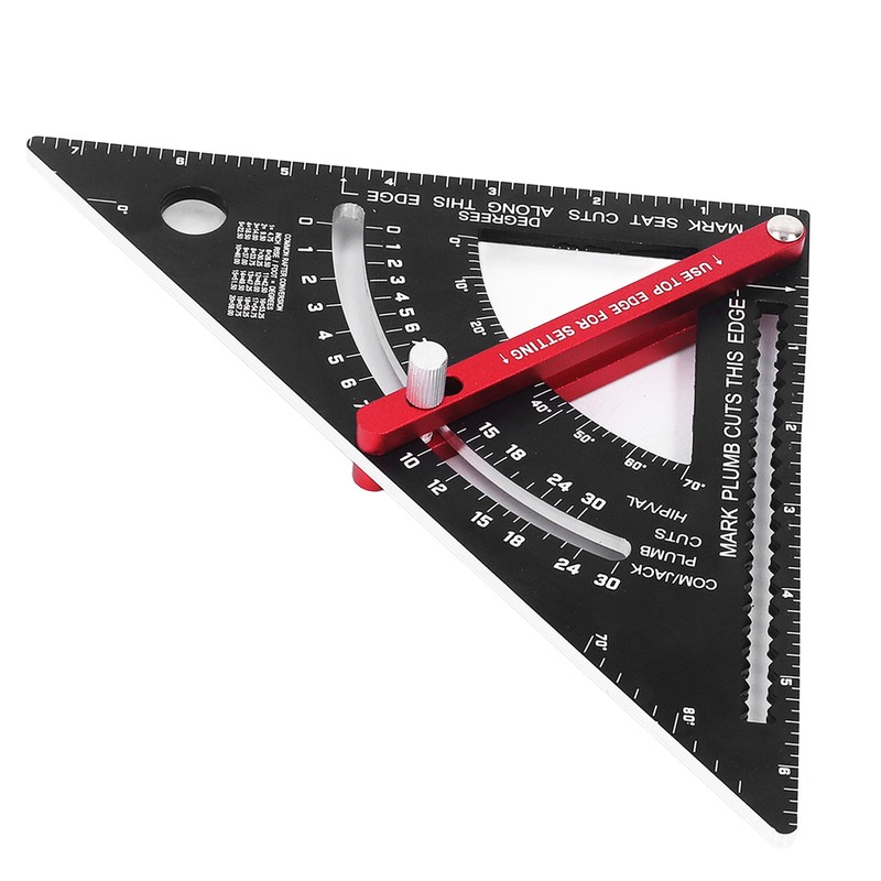 Woodworking Triangle Ruler Aluminum Alloy Accurate Laser Scale Triangle Ruler