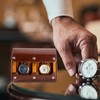 Mr.Okay 2 Watch Travel Case -Classic Leather Watch Case With