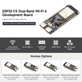 KLAYERS ESP32-C5-Dual-Band Wi-Fi 6 IoT Gateway Dev Board with RISC-V Processor, BLE 5, 240MHz CPU, 384KB Static Ram, 16MB Flash, 8MB PS-RAM and Multi-Protocol Support for Smart Homes,Without Header