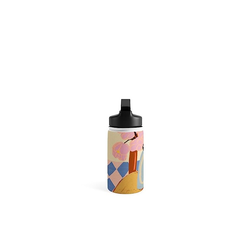 Deny Designs Water Bottle, Straw Lid 12 oz, sandrapoliakov FLOWERS
