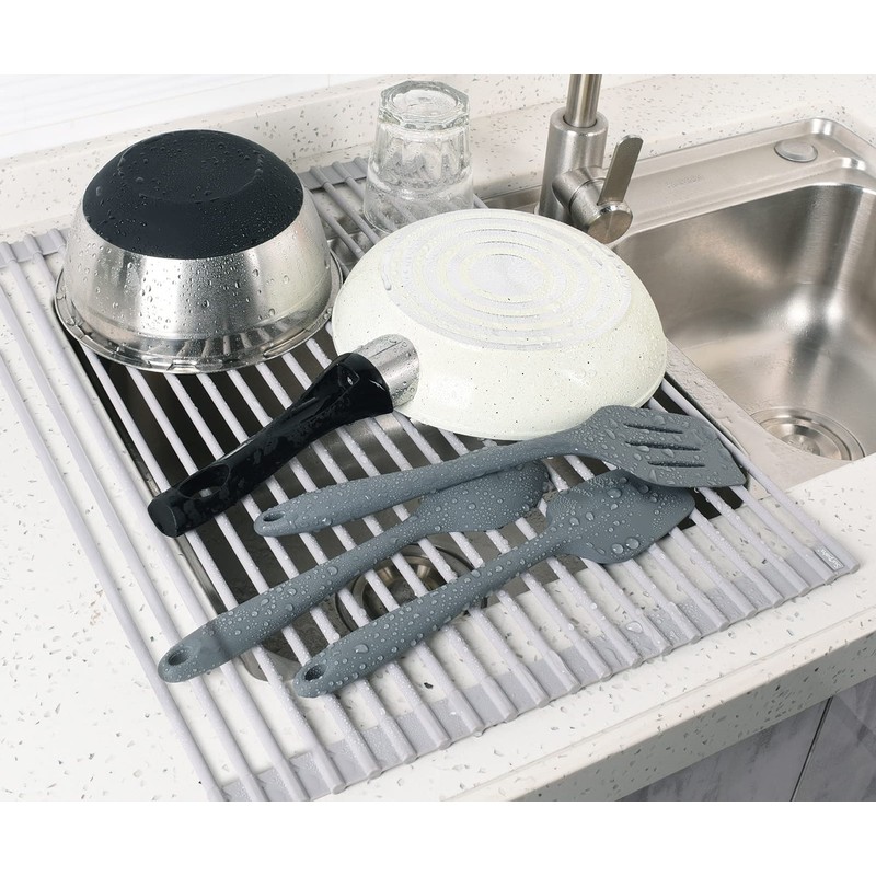 Surpahs 20.5 x 15.5 Inch Roll-Up Dish Drying Rack, Fits