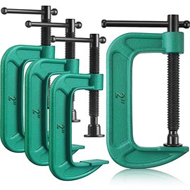 4 Pcs C Clamp Set 2 Inch Heavy Duty G-Clamps Automotive and Wood Working Clamps with 2 Inch Jaw Opening Sliding for DIY Carpentry Woodworking Welding and Building(2 Inch, 4 Pcs)