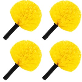 4 Pack Screw on Webster Cobweb Duster Head for Pole,Spider Web Remover Brush, Cobweb Duster Head Attachment,Fits Standard 3/4 inch Threaded Poles (4, Yellow)