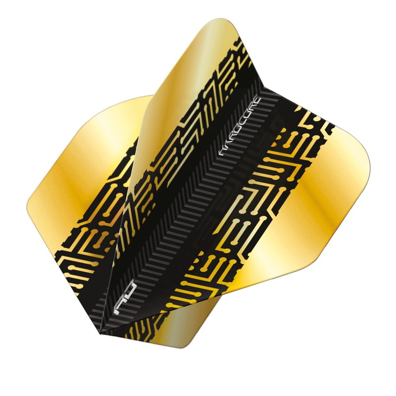 RED DRAGON Hardcore Premium Gold & Black Maze Dart Flights