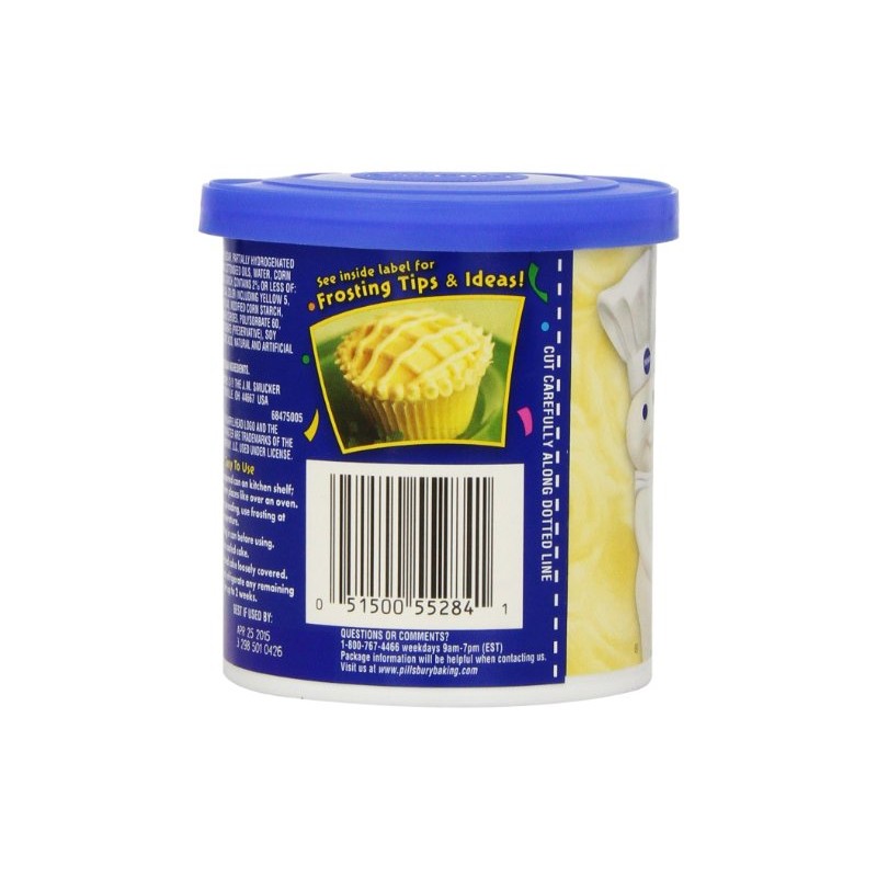 Pillsbury Creamy Supreme Frosting Buttercream Flavored, 16-Ounce (Pack of 8)