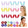 24 Pzas Diadema Orejas Peluche Conejo Led Luz