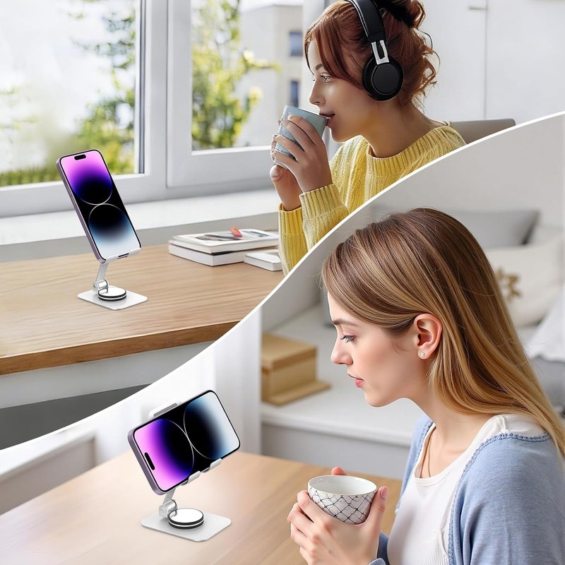 Hianjoo Soporte para Celular Ajustable de Aluminio Soporte de Escritorio