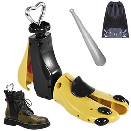 Shoe Stretcher Women Men Professional Boot Stretcher Adjustable Width Length for Wide Feet M Wm's 10-12;Men's 9-11,Yellow Pack of 1